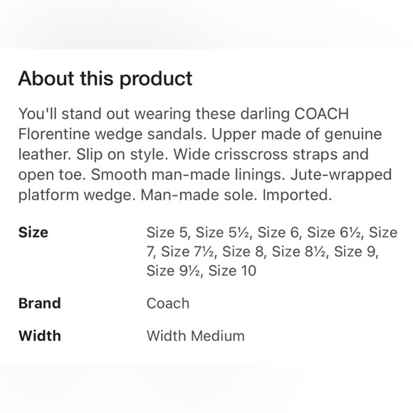 COACH Florentine wedge sandal - Picture 6 of 7